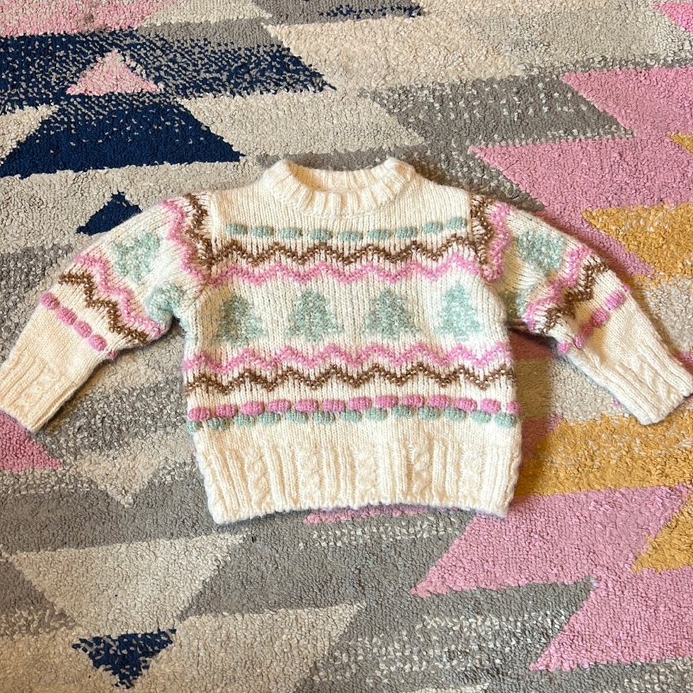 Zara Kids Sweater - Cream, Pink, Green, Brown
